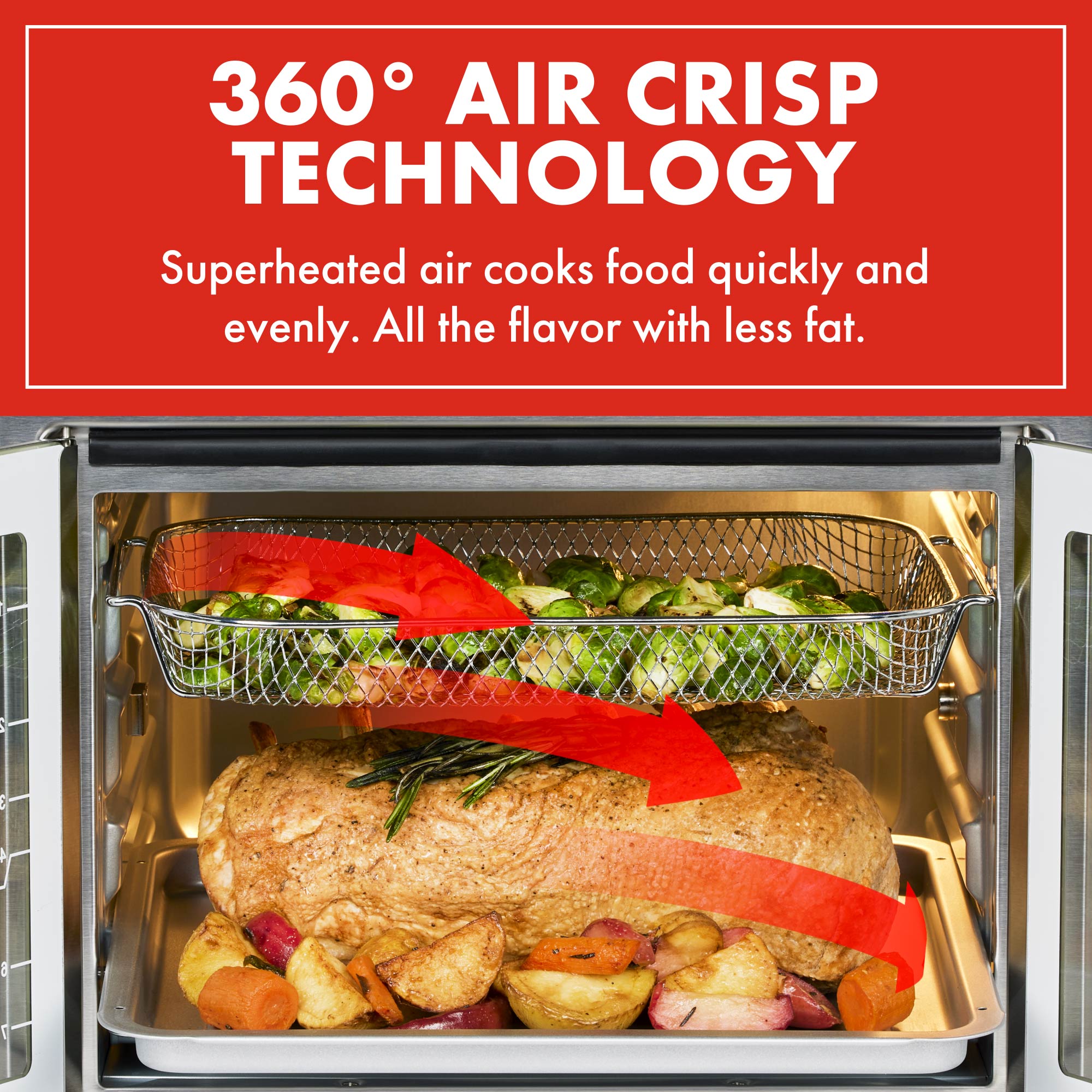 EMERIL LAGASSE EXTRA LARGE FRENCH DOOR AIRFRYER 360™ TOASTER OVEN COMBO, 26 QT