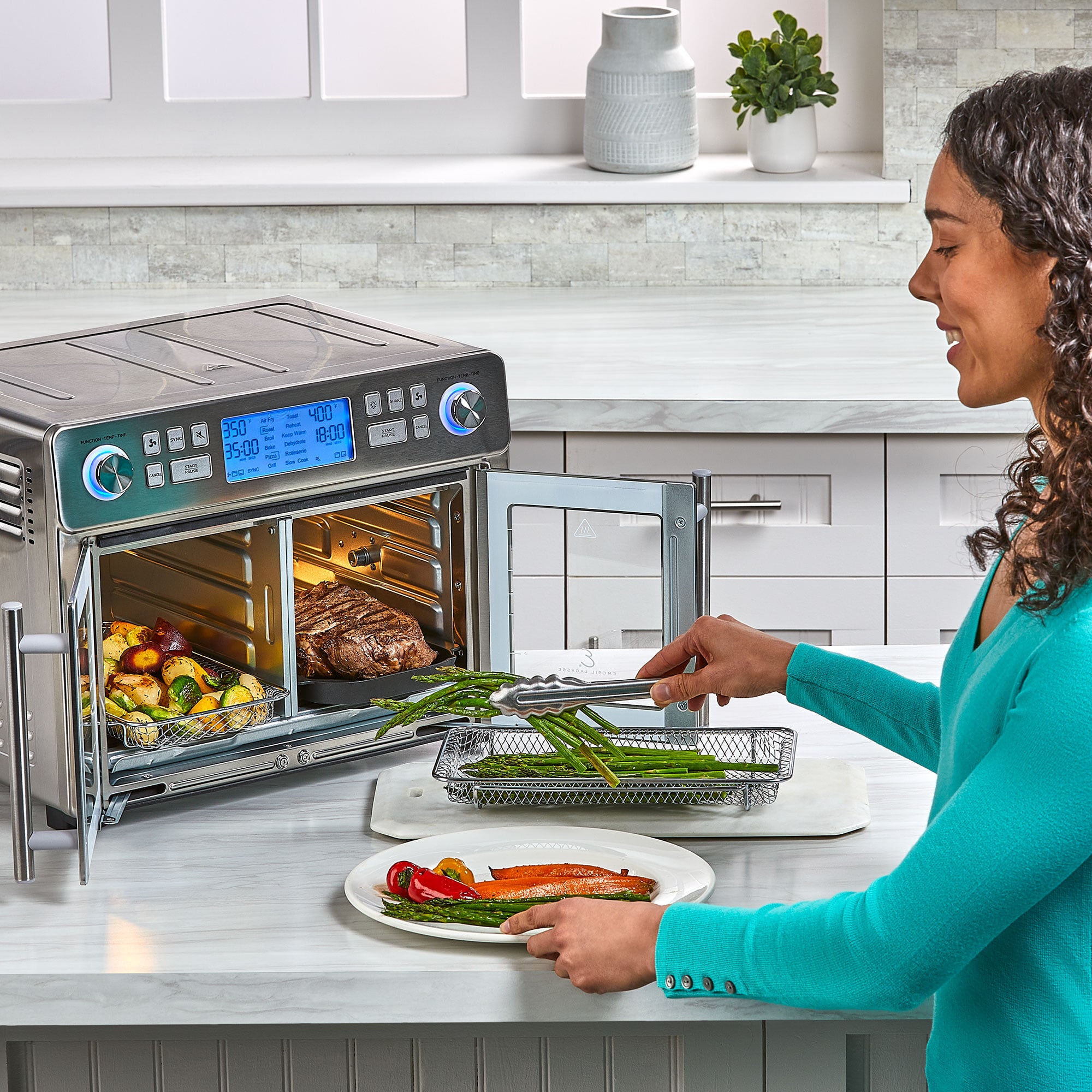 EMERIL LAGASSE DUAL-ZONE 360 AIRFRYER OVEN™ COMBO WITH FRENCH DOOR, 25 QT